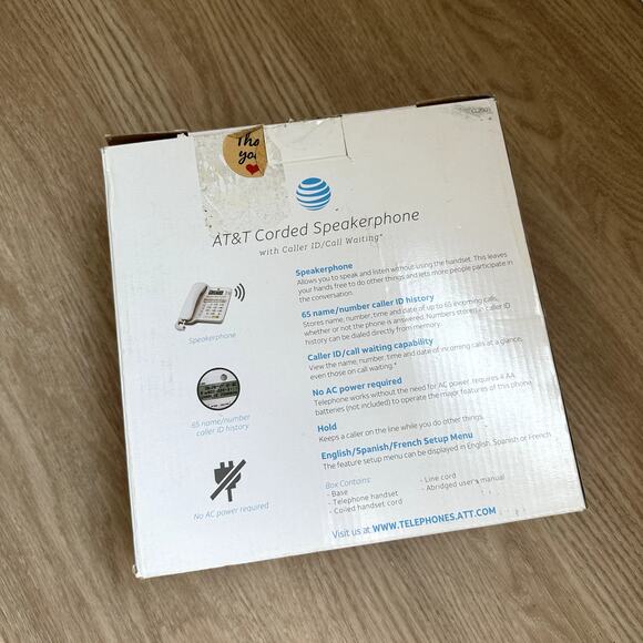 NIB AT&T Corded Speakerphone with Caller ID/Call Waiting open box white - Picture 2 of 3